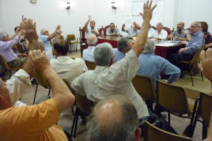 Reunión de regantes el pasado sábado en Almoradí