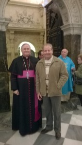 Sáez Calvo con el obispo de Cartagena