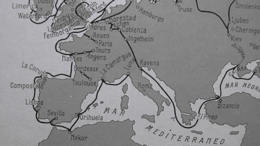Expediciones vikingas, siglos VI-IX, según cartografía del Museo Histórico del Estado de Estocolmo 