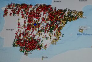 Mapa de fosas comunes elaborado por el Gobierno Central donde no se refleja la del campo de concentración de Albatera en San Isidro 